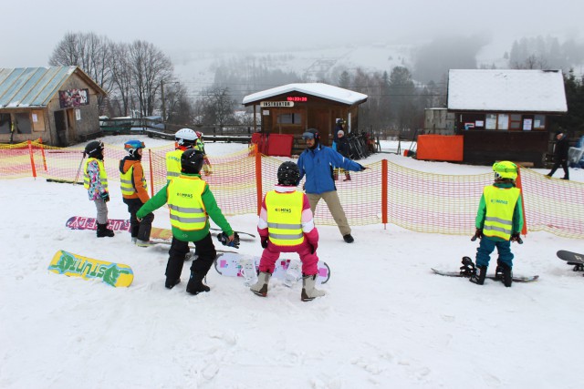 Pierwsze kroki ze snowboardem - Wisła
