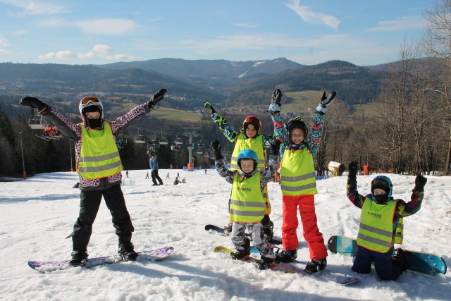 Pierwsze kroki ze snowboardem - Wisła